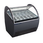 Il congelatore di vetro curvo 16 della vetrina del gelato filtra il colore su misura 1510*1100*1280mm