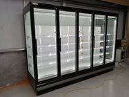 Refrigeratori aperti di refrigerazione commerciale del supermercato con la porta di vetro