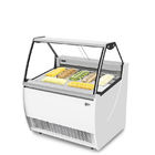 Congelatore della vetrina del gelato di 4 pentole, singolo fan di fila che raffredda il dispositivo di raffreddamento dell'esposizione di Gelato