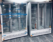 Tipo inferiore congelatore di vetro commerciale del supporto con il sistema d'evaporazione dell'acqua automatica dello scolo