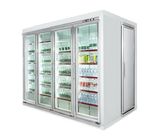 Cella frigorifera commerciale di conservazione frigorifera del supermercato, passeggiata in frigorifero, stanza del congelatore