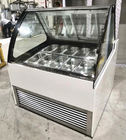 Frigorifero di vetro dell'esposizione di Gelato di 18 vassoi di raffreddamento a aria del gelato dell'esposizione dell'italiano commerciale del congelatore