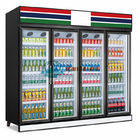 Dispositivo di raffreddamento di vetro commerciale dell'esposizione della porta del congelatore di frigorifero di 4 porte