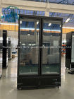 Un congelatore di vetro commerciale di 2 porte con il nero del supermercato del LED ha dipinto il surgelatore dritto d'acciaio