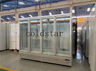 Del congelatore di vetro di quattro attrezzatura dritta del frigorifero del supermercato del congelatore dell'esposizione della vetrina del gelato porte