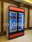 congelatore della vetrina dell'esposizione dell'alimento congelato attrezzatura commerciale di vetro dritta del frigorifero del supermercato della porta