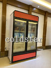 Vetrina di vetro del congelatore di frigorifero della porta dell'annuncio pubblicitario 2 dritti per il deposito di catena di supermercati