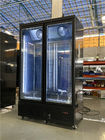 Congelatore verticale alto bianco della grande di stoccaggio porta di vetro commerciale della radura doppia