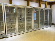 3-4-5-6 sistema remoto commerciale del refrigeratore dell'esposizione della porta di spaccatura del frigorifero del frigorifero dritto di vetro dell'esposizione