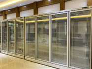 Congelatore dell'esposizione dell'alimento congelato frigorifero commerciale di vetro verticale del supermercato della porta