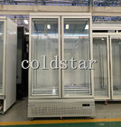 Le porte di vetro del doppio del congelatore di frigorifero dell'esposizione 1000L bevono la vetrina del frigorifero del dispositivo di raffreddamento