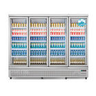Dispositivo di raffreddamento di vetro della porta della bevanda del frigorifero della bevanda della birra di 4 porte del frigorifero freddo verticale commerciale dell'esposizione