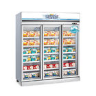 Frigorifero di vetro congelato commerciale dell'esposizione della porta del gelato dell'alimento di gelato del frigorifero dritto del congelatore
