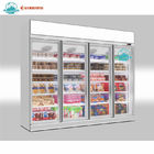 Frigorifero di vetro del congelatore verticale della vetrina dell'esposizione della porta del supermercato con il sistema di raffreddamento del fan
