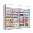 2000L congelatore verticale di vetro delle porte commerciali del supermercato 4