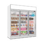 Congelatore di frigorifero di vetro commerciale congelato della porta di verticale del contenitore per esposizione del congelatore dell'alimento