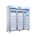 Prodotti congelati verticalmente congelatore dell'esposizione da 1500 litri con la porta di vetro
