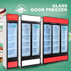 Vetrina di vetro del congelatore di frigorifero della porta dell'annuncio pubblicitario 2 dritti per il deposito di catena di supermercati