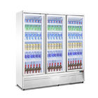 Dispositivo di raffreddamento dritto dell'esposizione della bevanda della porta del supermercato di vetro trasparente del frigorifero
