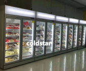Congelatore di vetro di raffreddamento dell'esposizione di stoccaggio del gelato dell'attrezzatura del refrigerante della porta del fan verticale del supermercato