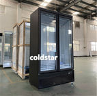 Congelatore di vetro di raffreddamento dinamico dritto commerciale dell'esposizione del gelato della vetrina del congelatore della porta del doppio 2 di -22C