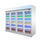 Dispositivo di raffreddamento di vetro della porta della bevanda delle porte dell'annuncio pubblicitario 4 del frigorifero dritto dell'esposizione