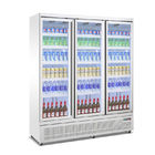 Commerciali refrigerati montrano il frigorifero dritto della porta di vetro per l'esposizione della bevanda di energia