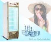 Congelatore di vetro dritto dell'esposizione del gelato della porta del supermercato 400L del congelatore della porta singolo