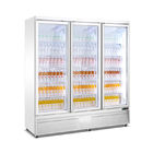 Vetrina refrigerata di vetro dritta della bevanda del dispositivo di raffreddamento 3 delle porte del frigorifero commerciale dell'esposizione