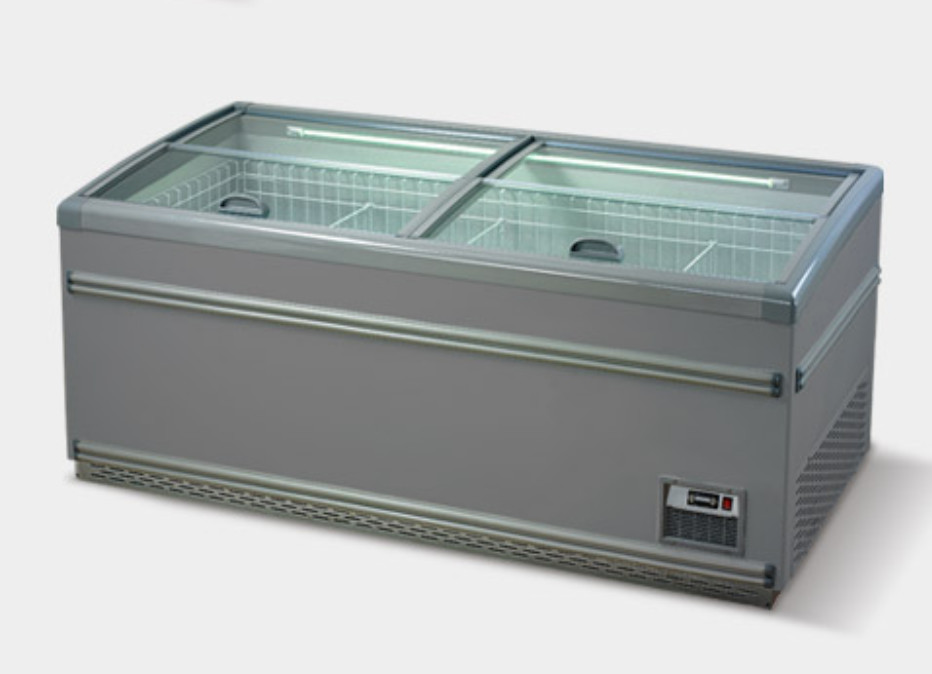 Congelatore dell'isola del doppio del congelatore dell'esposizione del petto dell'attrezzatura di refrigerazione del supermercato con la porta di vetro