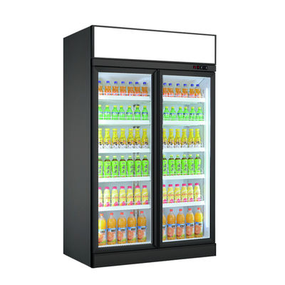 I frigoriferi dell'esposizione del supermercato raddoppiano il dispositivo di raffreddamento dritto della bevanda della bevanda della porta del frigorifero di vetro della birra