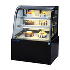 frigorifero nero dell'esposizione del forno dell'acciaio inossidabile della vetrina del dolce di colore di 1.8m