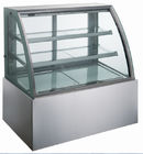 frigorifero nero dell'esposizione del forno dell'acciaio inossidabile della vetrina del dolce di colore di 1.8m