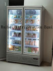 Congelatore verticale di vetro delle porte del frigorifero 2 freddi dell'esposizione della bevanda del supermercato