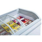 Congelatore dell'esposizione dell'alimento congelato frigorifero superiore di vetro profondo commerciale dell'esposizione del pesce del congelatore del petto del supermercato