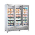 congelatore di vetro 1500L dell'esposizione dell'alimento congelato R290 della porta del supermercato 750W