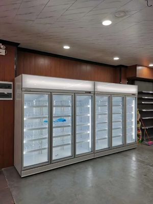 porte di vetro 1600L che disgelano il dispositivo di raffreddamento della bevanda della vetrina refrigerato supermercato