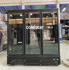 Il supermercato verticale del congelatore dell'esposizione delle porte dell'annuncio pubblicitario 3 ha refrigerato la vetrina