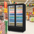 Verticalmente dispositivo di raffreddamento dritto della bevanda porte del contenitore per esposizione di vetro del frigorifero di 2