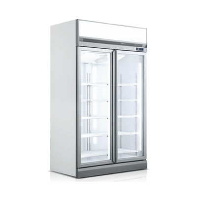 Frigorifero verticale dell'esposizione della doppia porta dell'attrezzatura di refrigerazione del supermercato