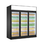La bevanda di vetro più fredda della porta della bevanda del supermercato commerciale del dispositivo di raffreddamento beve la vetrina del frigorifero