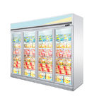 Congelatore di vetro di congelamento delle porte del contenitore per esposizione 4 della carne verticale commerciale