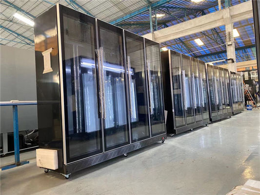 Frigorifero dritto dell'esposizione delle porte di vetro commerciali di Antivari 3