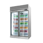 Frigorifero promozionale della doppia porta del frigorifero con il frigorifero commerciale dell'esposizione del congelatore della bevanda della porta di vetro