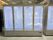Congelatore verticale del frigorifero del supermercato della porta di vetro dell'annuncio pubblicitario 4 di bassa temperatura grande