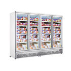 Congelatore verticale del frigorifero del supermercato della porta di vetro dell'annuncio pubblicitario 4 di bassa temperatura grande