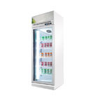 L'annuncio pubblicitario beve il dispositivo di raffreddamento dritto della porta dell'esposizione della soda di vetro del refrigeratore