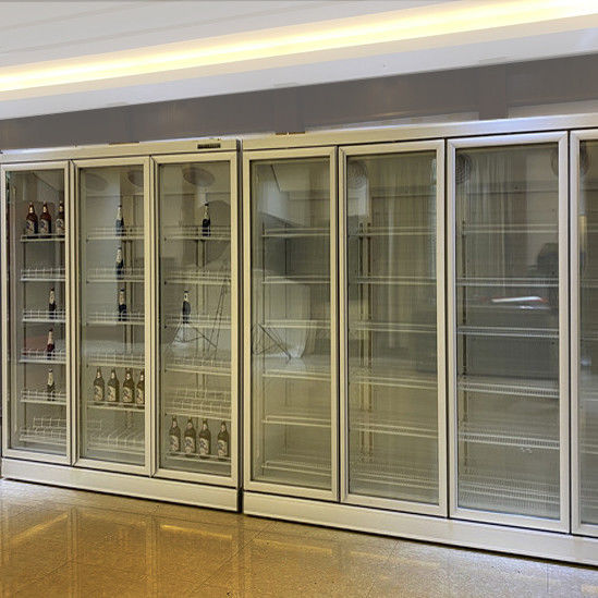 Congelatore dell'esposizione dell'alimento congelato frigorifero commerciale di vetro verticale del supermercato della porta