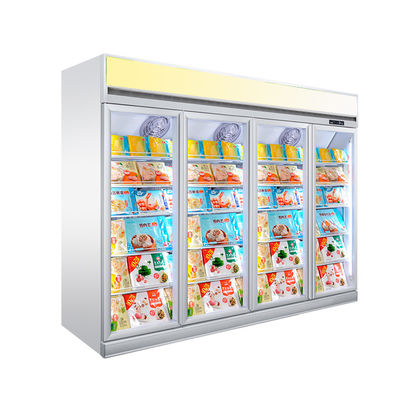 Frigorifero commerciale e congelatore della porta di vetro dritta di refrigerazione