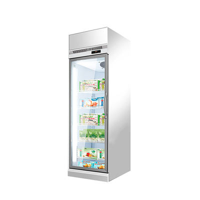 Congelatore di vetro verticale delle porte dell'attrezzatura di refrigerazione del supermercato 400L con il sistema di raffreddamento del fan